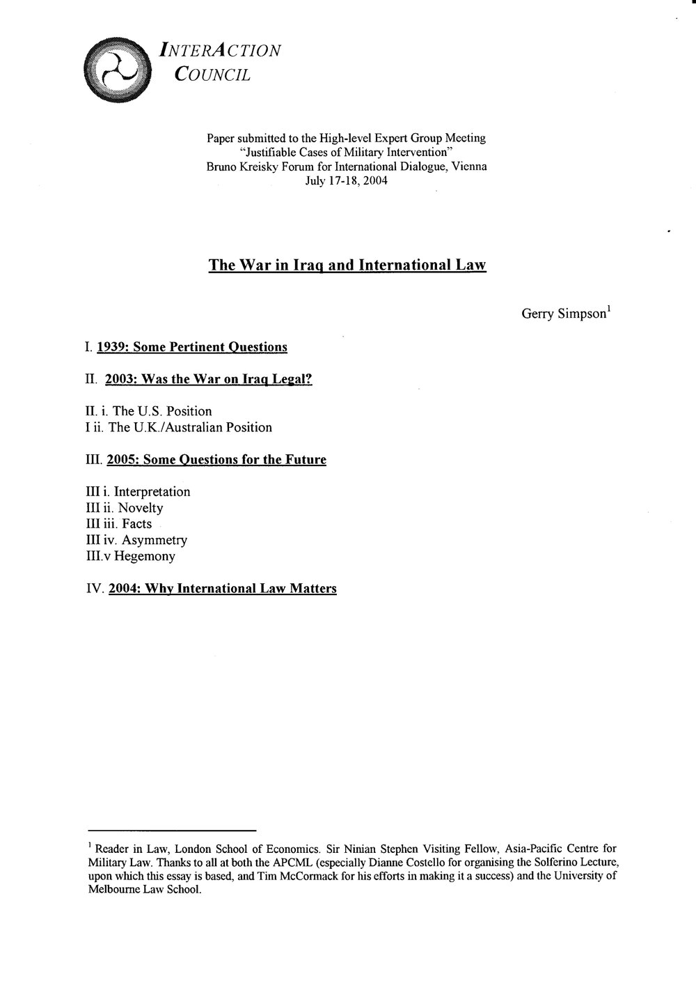 3f. Simpson - Iraq War and Int'l Law