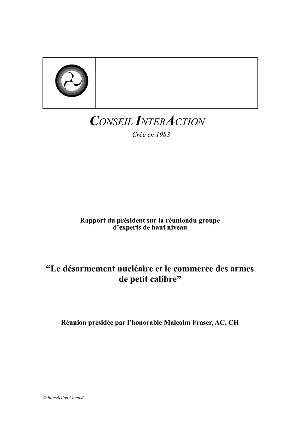 2b. EG [expert group] Report - Disarmament(French)