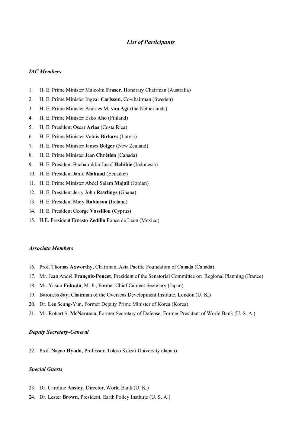 5. Stanford Plenary LOP [list of participants]