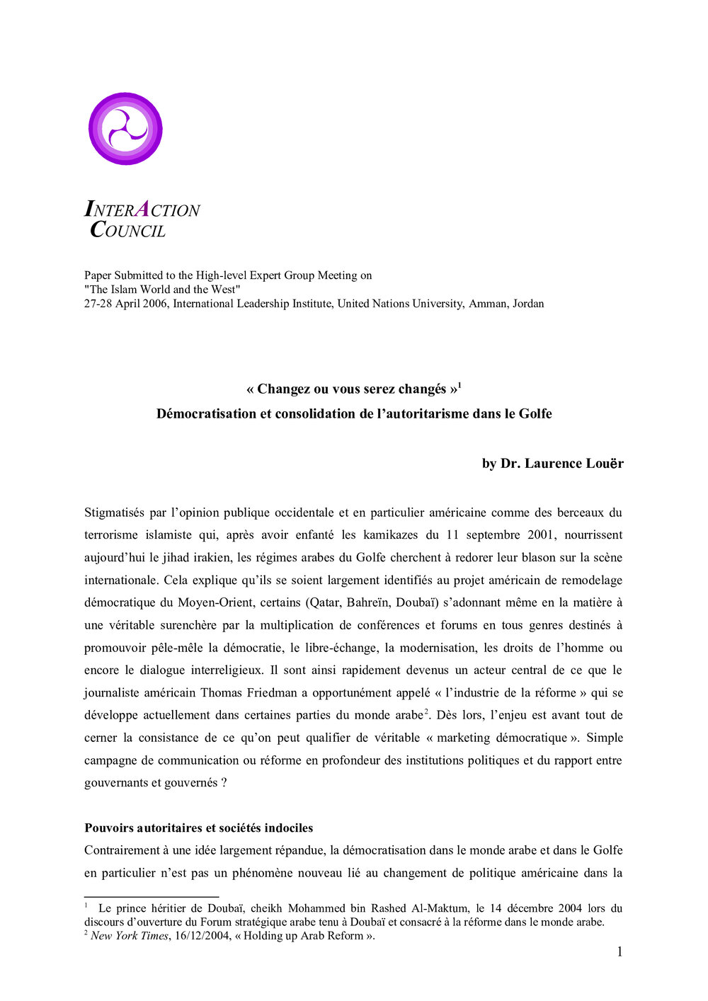 3o. Louer (Changez ou vous serez chang)