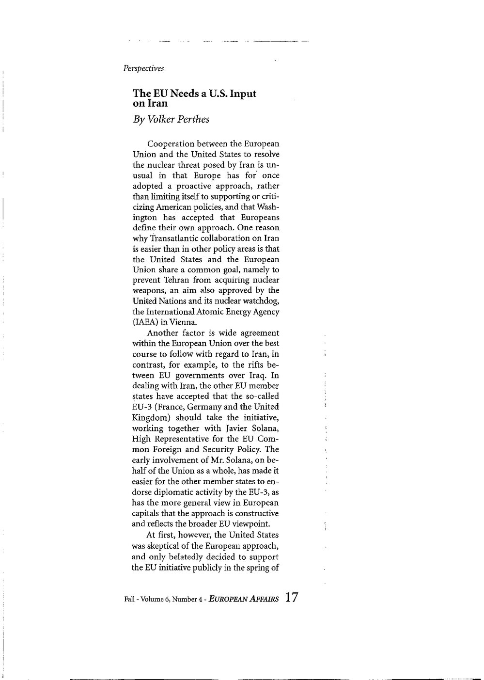 3u. Perthes - EU needs US