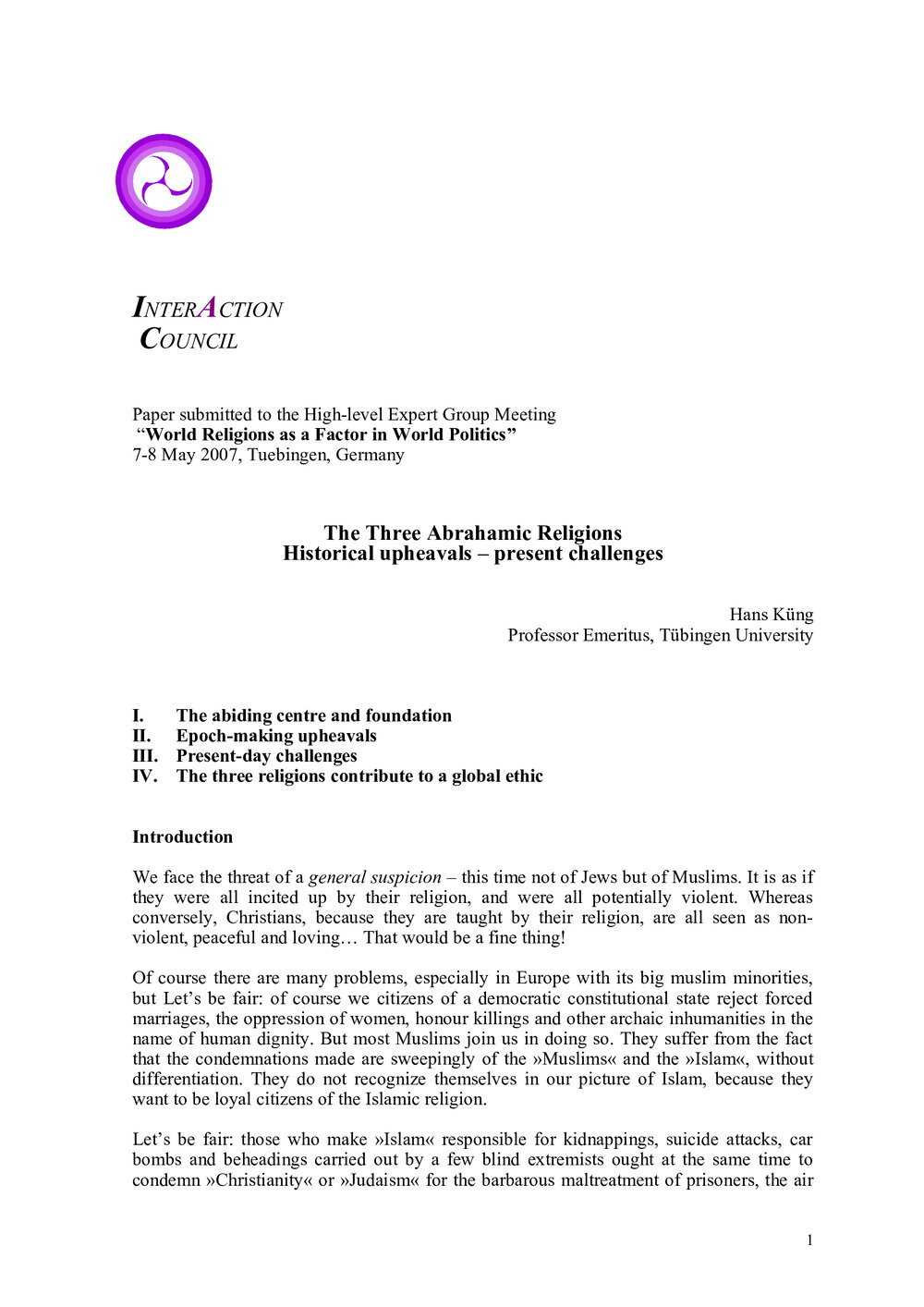 2m. Kueng_Three Abrahamic Religions