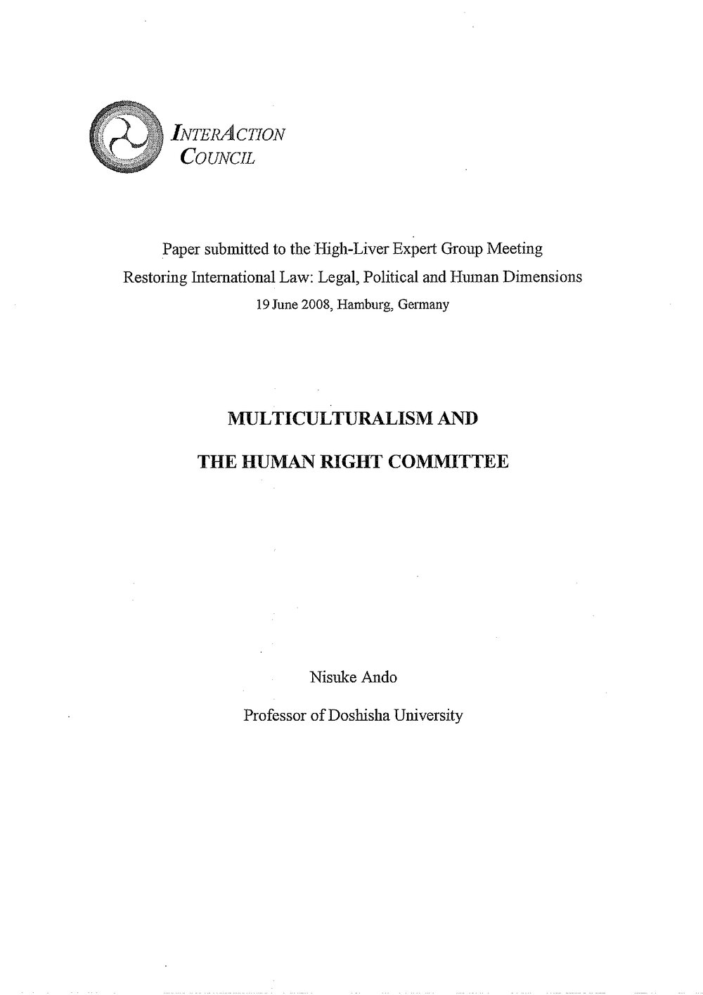 2f. Ando_Multiculturalism and the Human Rights Committee