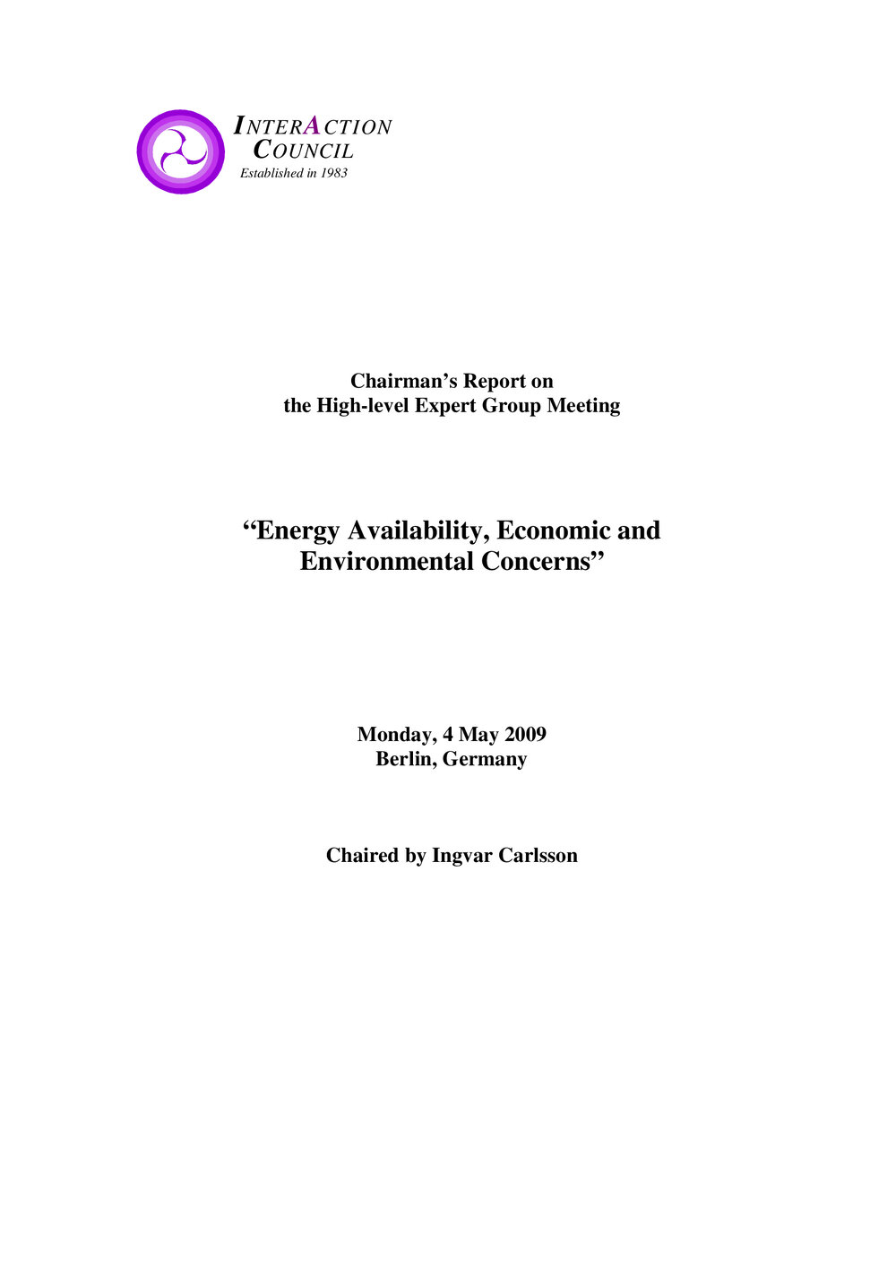 2a. EG [expert group] Report'.Energy