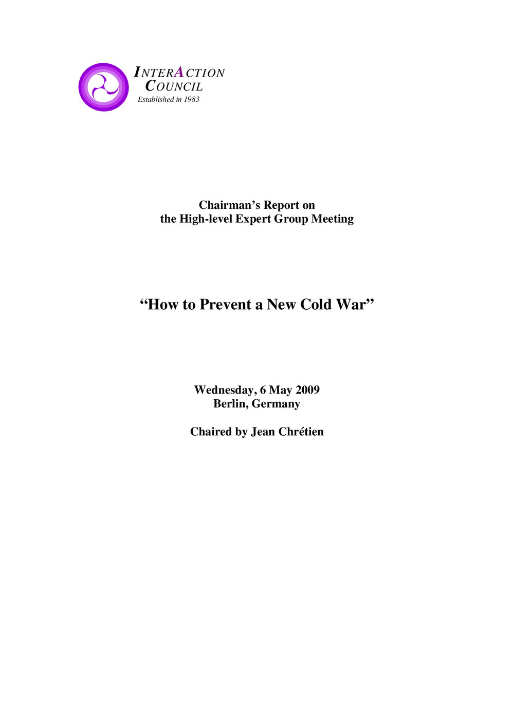 3a. EG [expert group] Report'.ColdWar