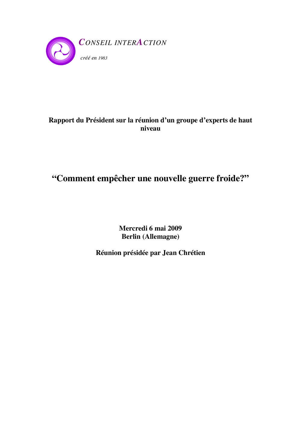 3c. EG [expert group] Report・ColdWar (French)