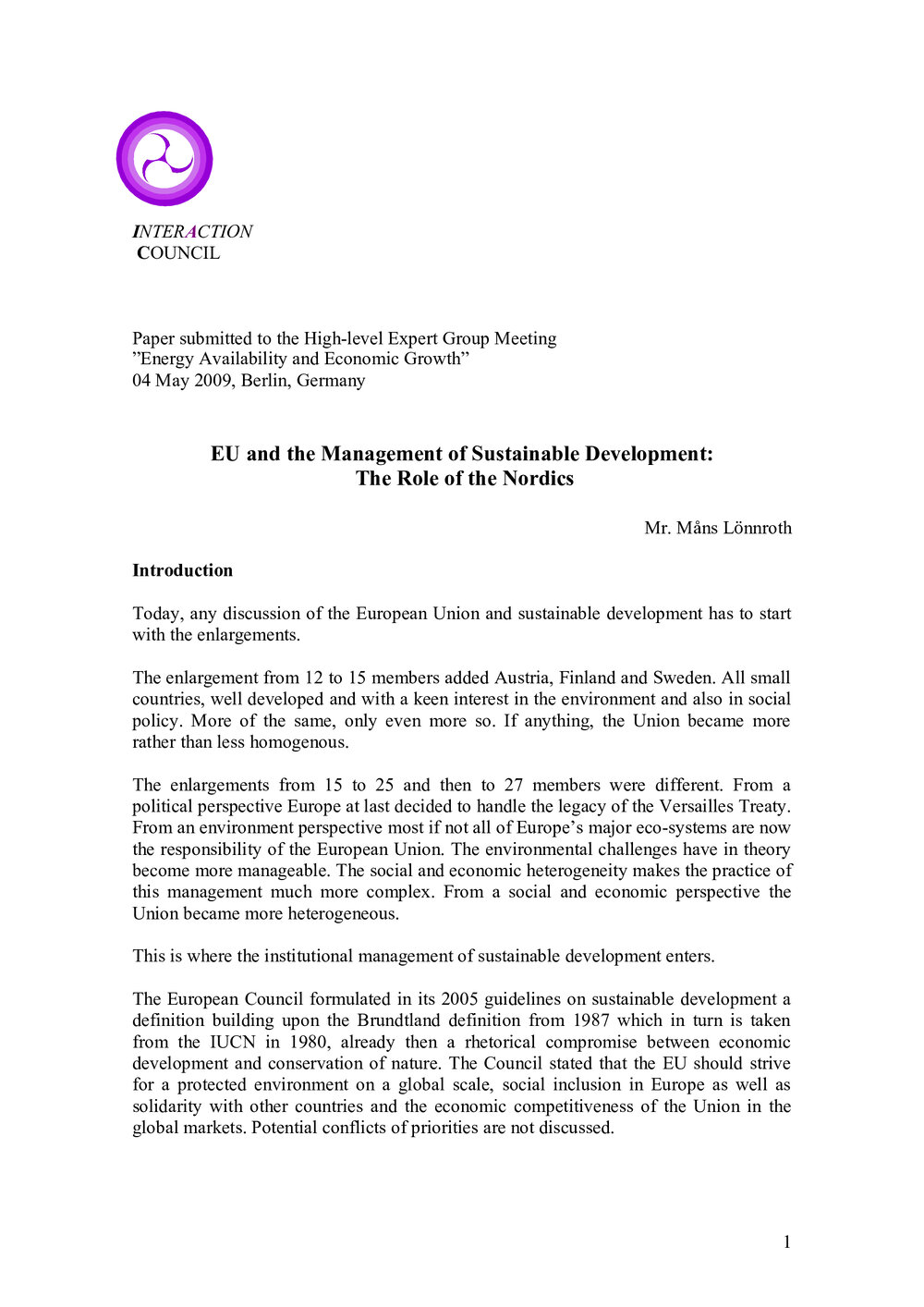 3f. Lonnroth、EU and the Management of Sustainable DeveLOP [list of participants]ment、