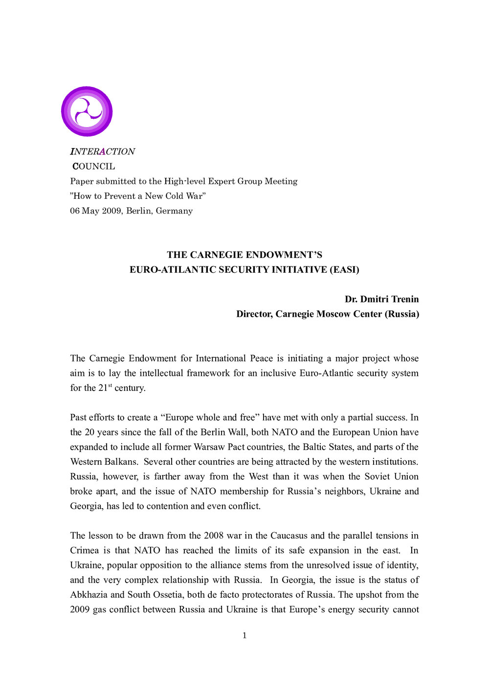 3h. Trenin - Euro Atlantic Security Initiative