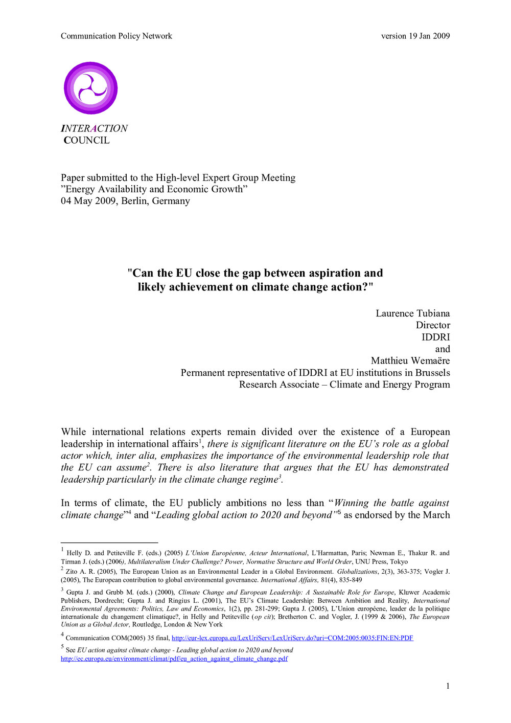 3i. Tubiana&amp; Wemaere, Can the EU close the gap