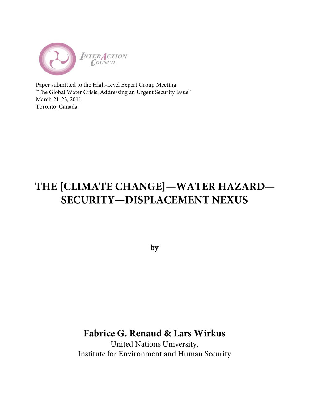 2e. Renaud &amp; Wirkus - Water Hazard Security