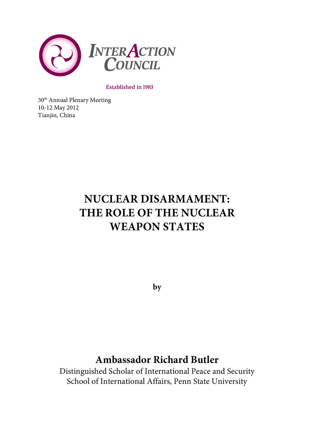 8c. Butler - Nuclear Disarmament