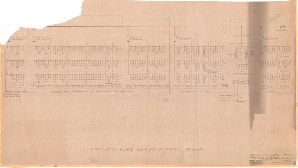 Sidney Myer Music Bowl Main Switchboard Schematic Wiring Diagram