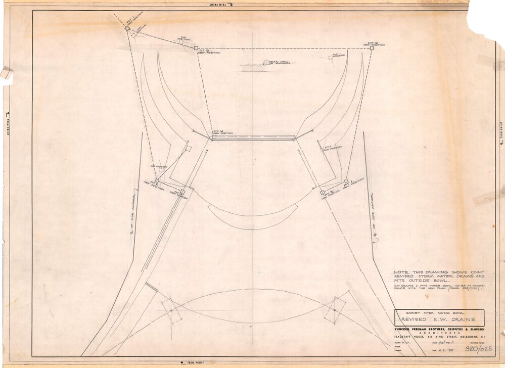 Sidney Myer Music Bowl Revised S.W. Drains
