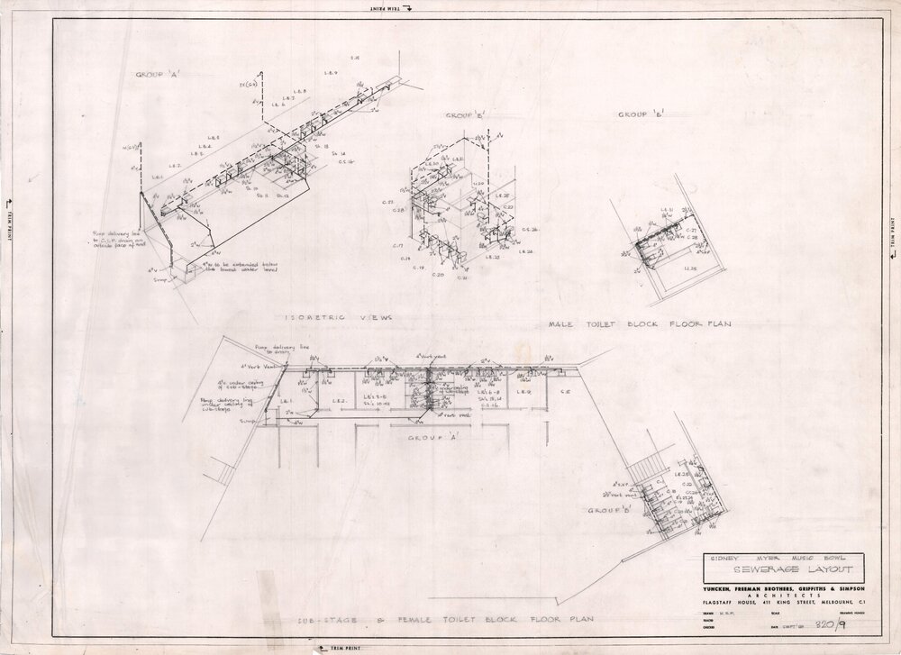 Sidney Myer Music Bowl Sewerage Layout