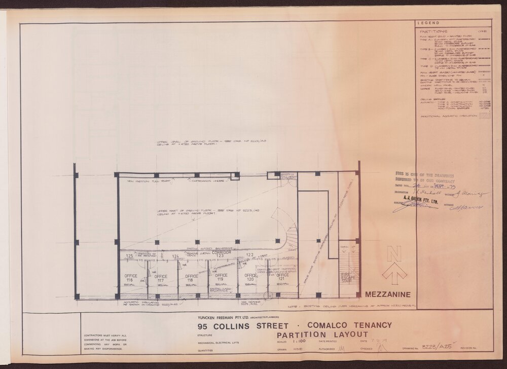 '95 Collins Street, Comalco Tenancy, Partition layout