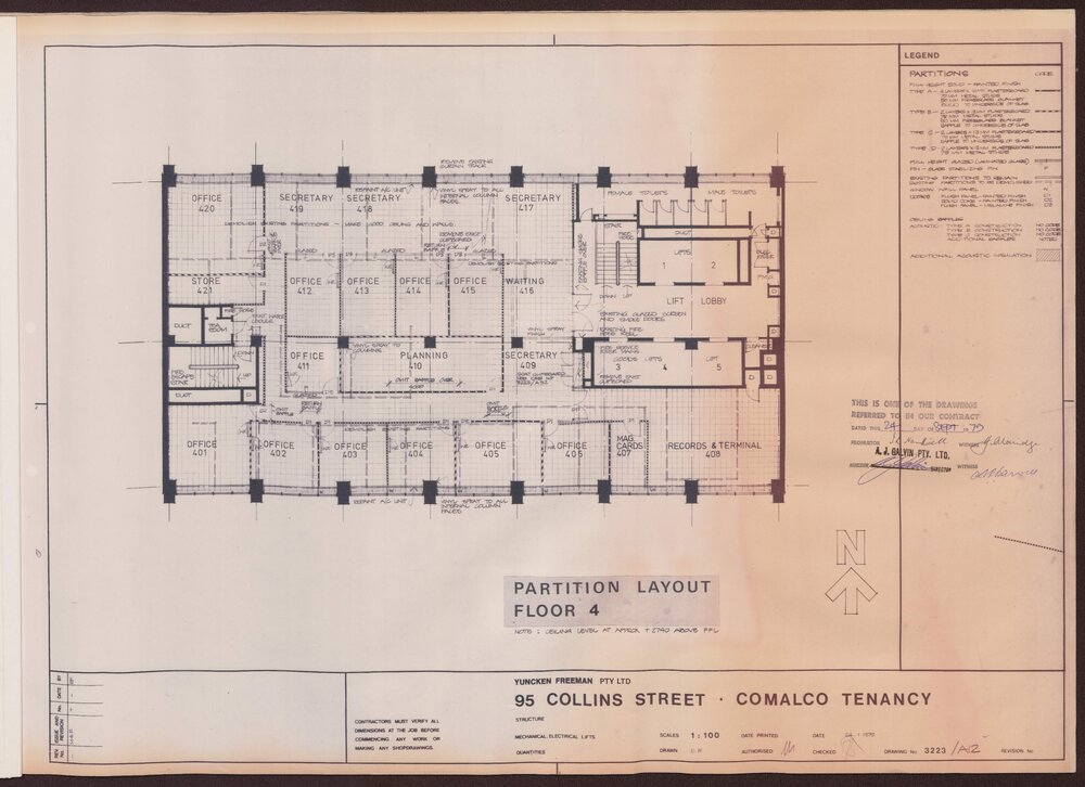 '95 Collins Street, Comalco Tenancy, Partition layout, Floor 4