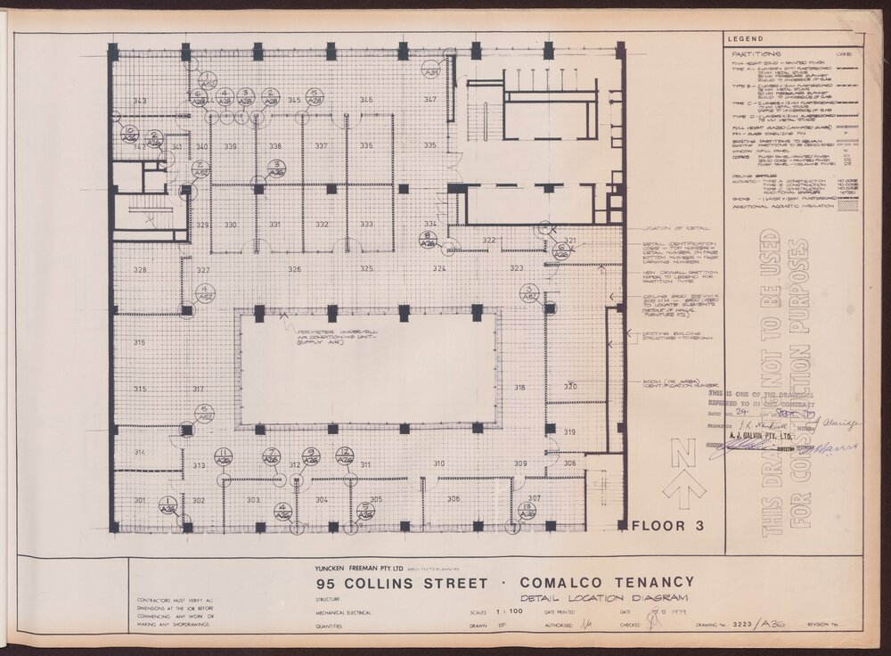 '95 Collins Street, Comalco Tenancy, Detail location diagram, Floor 3