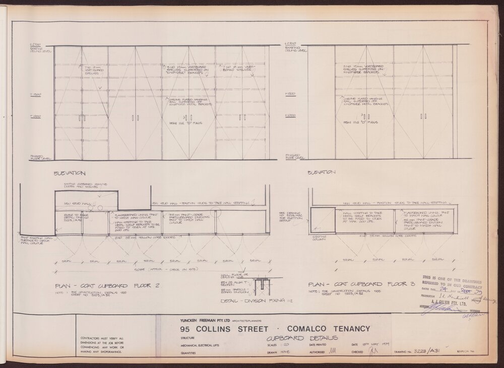 '95 Collins Street, Comalco Tenancy, Cupboard details