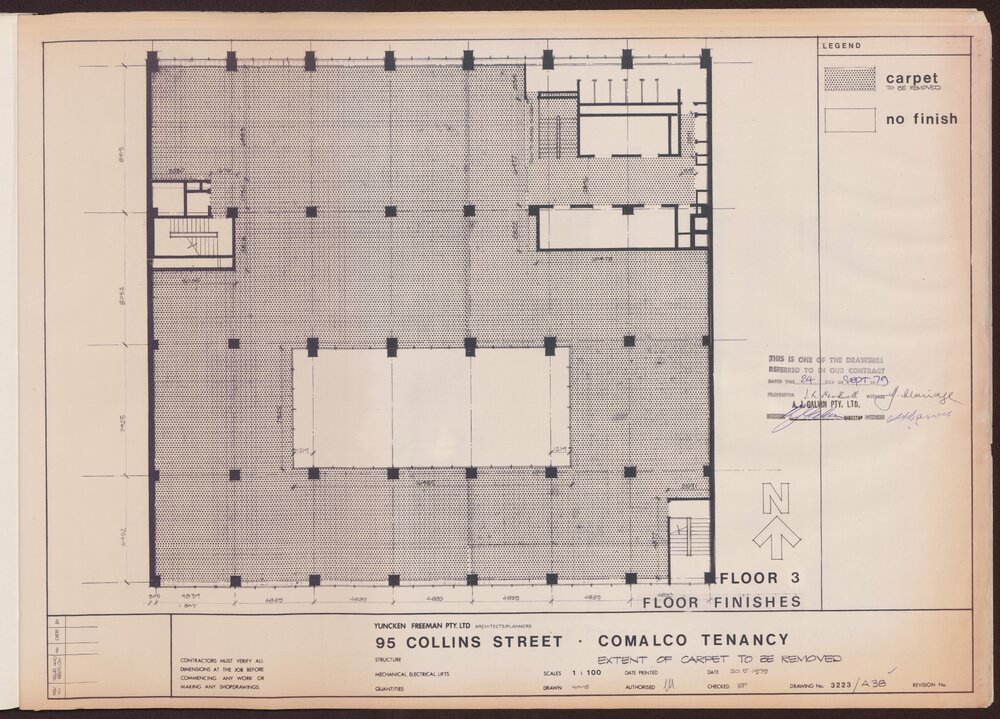 '95 Collins Street, Comalco Tenancy, Extent of carpet to be removed