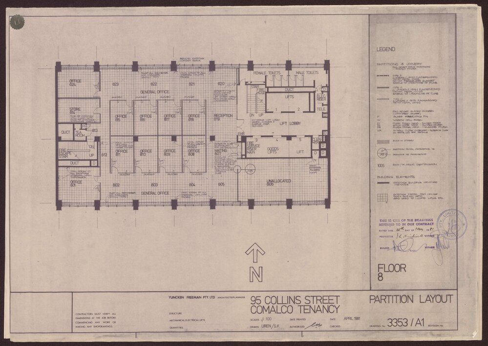 '95 Collins Street, Comalco Tenancy, Partition layout