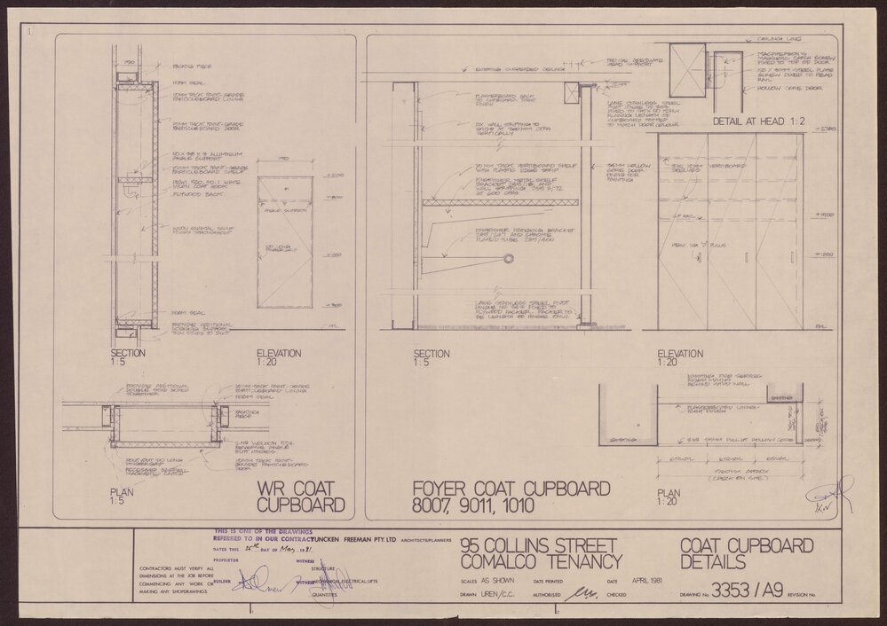 '95 Collins Street, Comalco Tenancy, Coat cupboard details