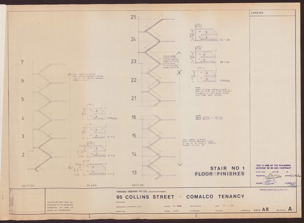 '95 Collins Street, Comalco Tenancy, Stair No 1 floor finishes