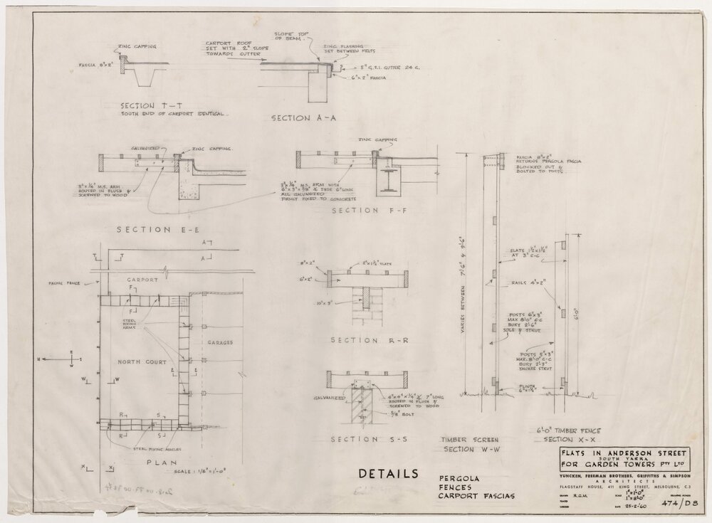 Flats in Anderson Street, South Yarra for Garden Towers Pty Ltd. Details. Pergola, Fences, Carport Fascias