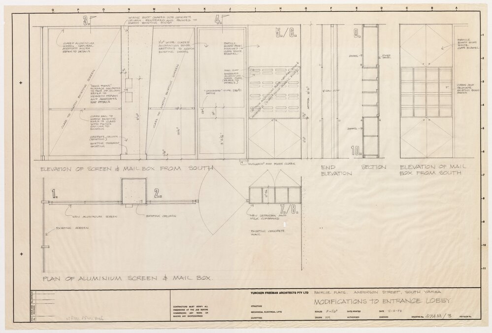 Flats in Anderson Street, South Yarra for Garden Towers Pty Ltd. Modifications to Entrance Lobby