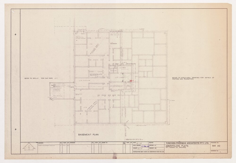 Aberfeldie Flats, 557 Toorak Rd, Basement Plan