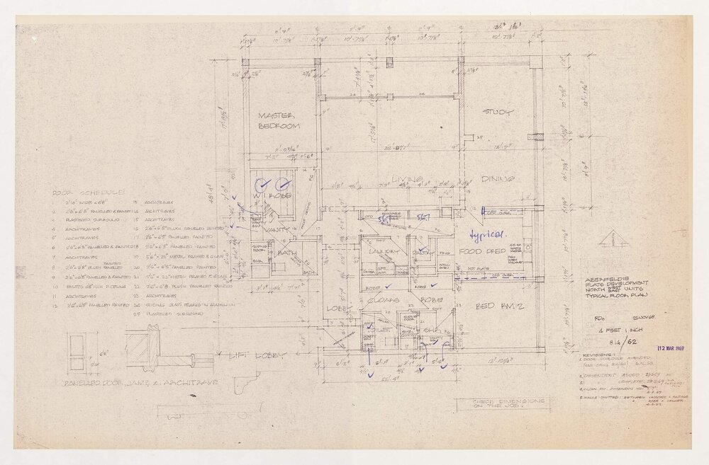 Aberfeldie Flats Development, South West Unit, typical Floor