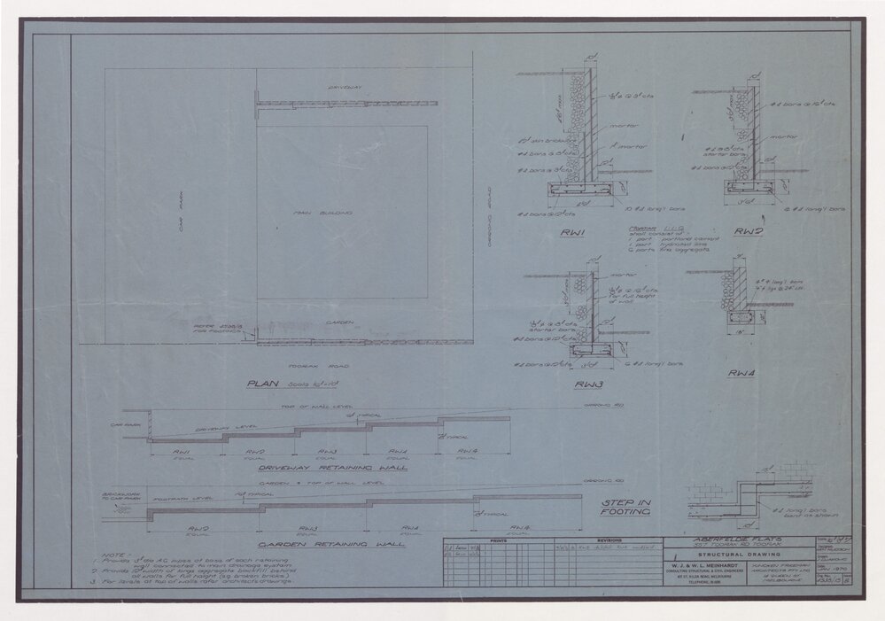 Aberfeldie Flats, 557 Toorak Rd, Toorak, structural drawing [garden]