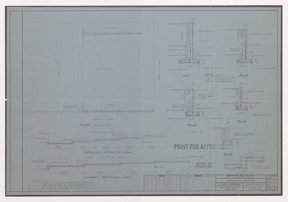 Aberfeldie Flats, 557 Toorak Rd, Toorak, structural drawing [garden]