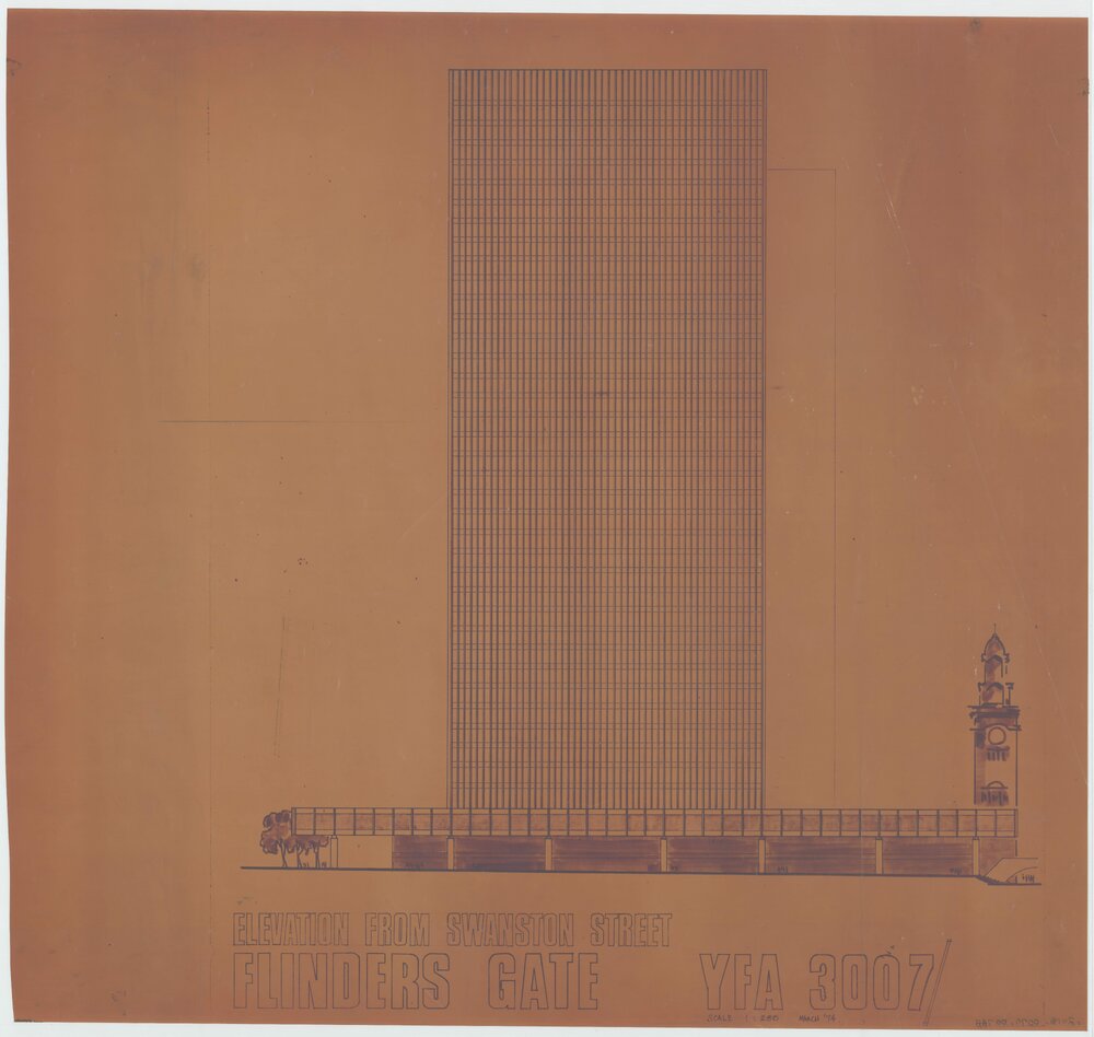 Flinders Gate, Elevation from Swanston St