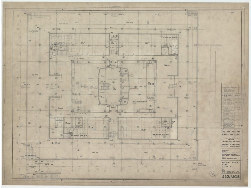 State Government Offices, Treasury Place Melbourne,  Stage 1, Ground Floor Plan