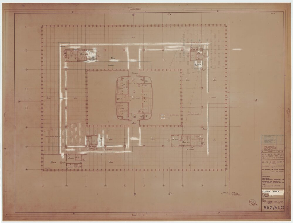 State Government Offices, Treasury Place Melbourne,  Stage 1, Fourth Floor Plan