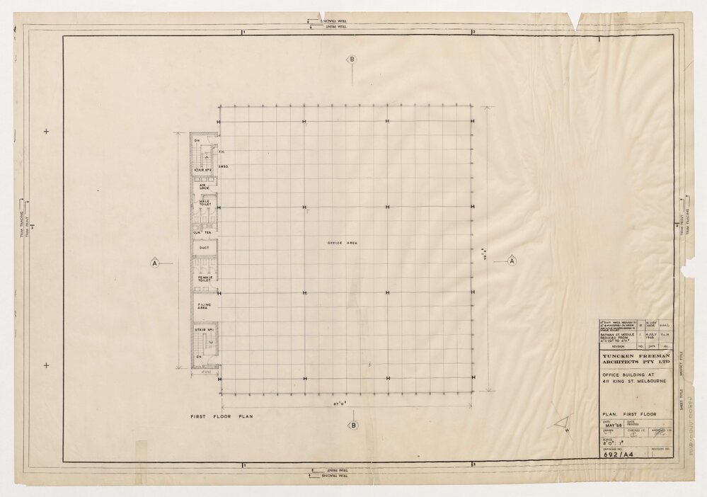 Office Building at 411 King St, Melbourne. Plan First Floor