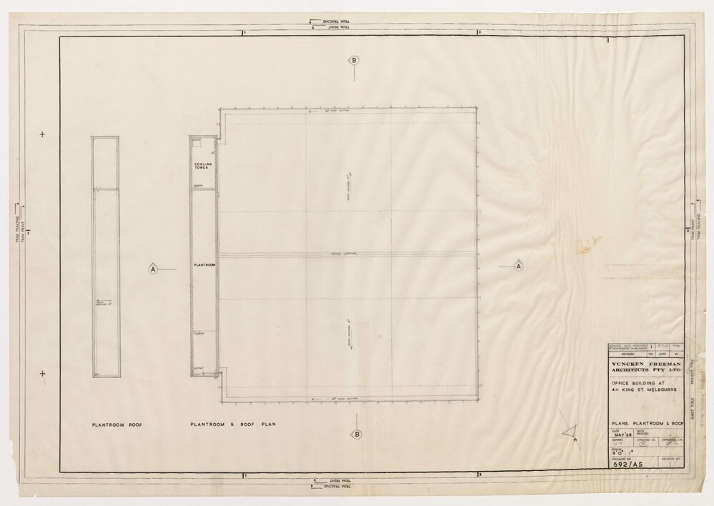 Office Building at 411 King St, Melbourne. Plan Plantroom &amp; Roof