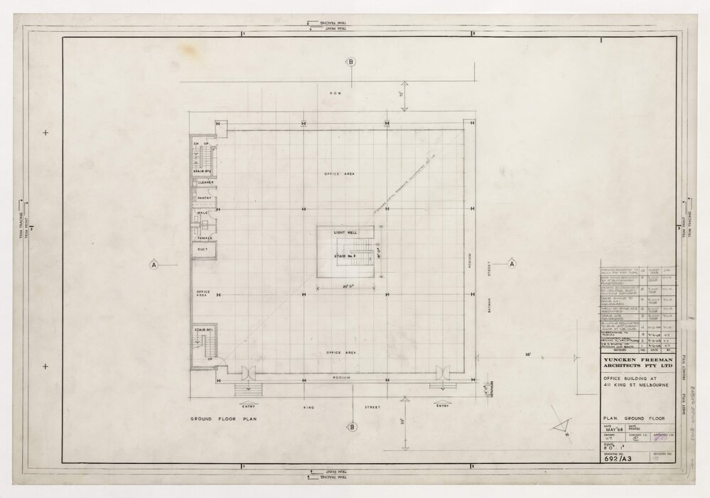 Office Building at 411 King St, Melbourne. Plan Ground Floor