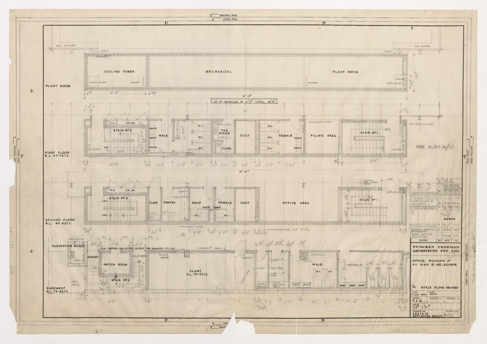 Office Building at 411 King St, 1/4 scale plans, revised