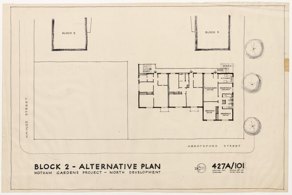 Architectural drawing, Hotham Gardens Project