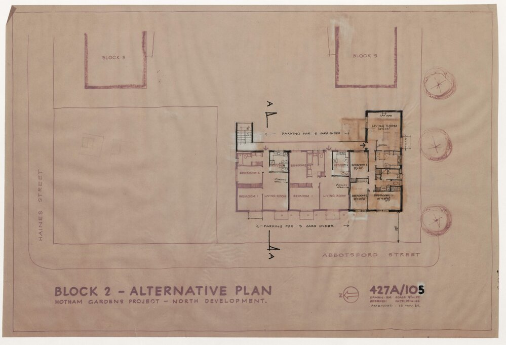 Architectural drawing, Hotham Gardens Project