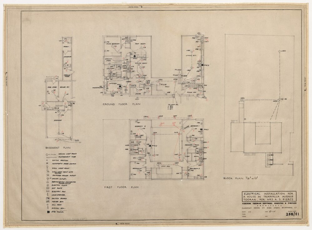 House in Trawall Avenue, Toorak, for Mrs. A S Pierce. Electrical Installation