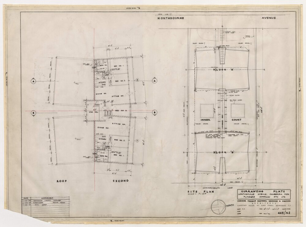 Currawong Flats, Northbourne Avenue, Canberra for Flinders Company Pty Ltd. Site Plan