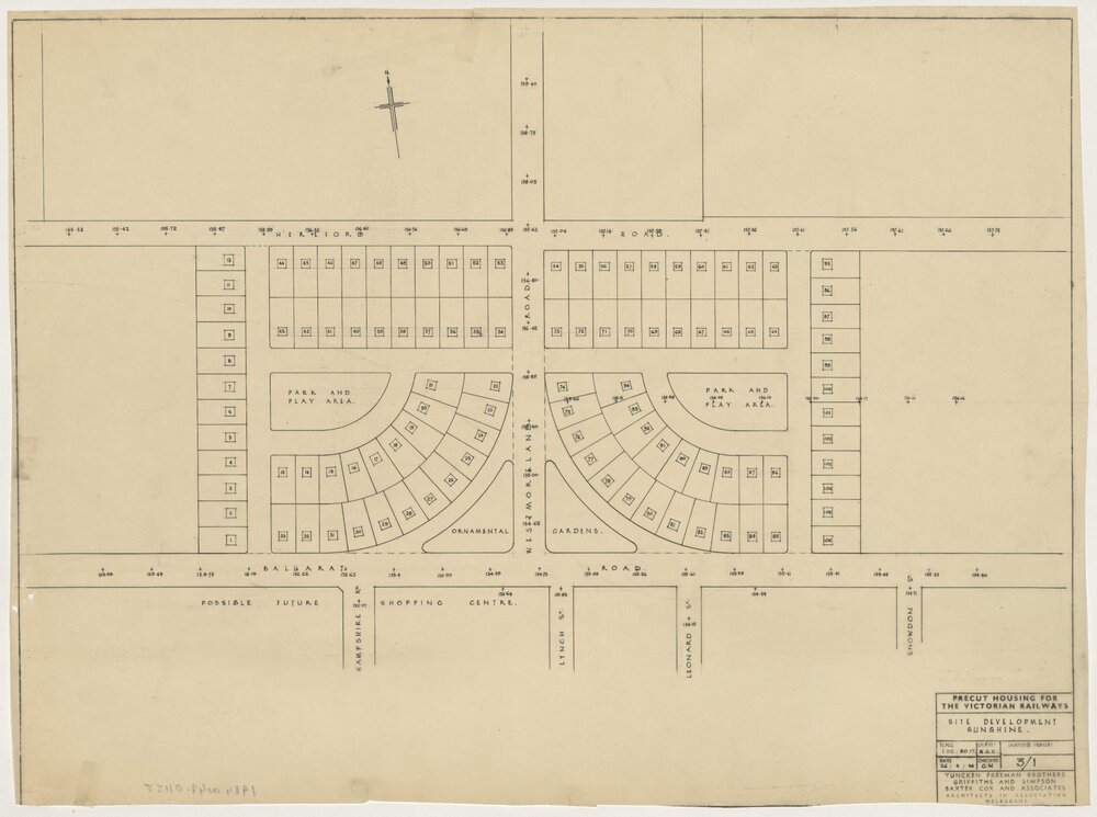 Precut Housing for the Victorian Railways. Site Development Sunshine.