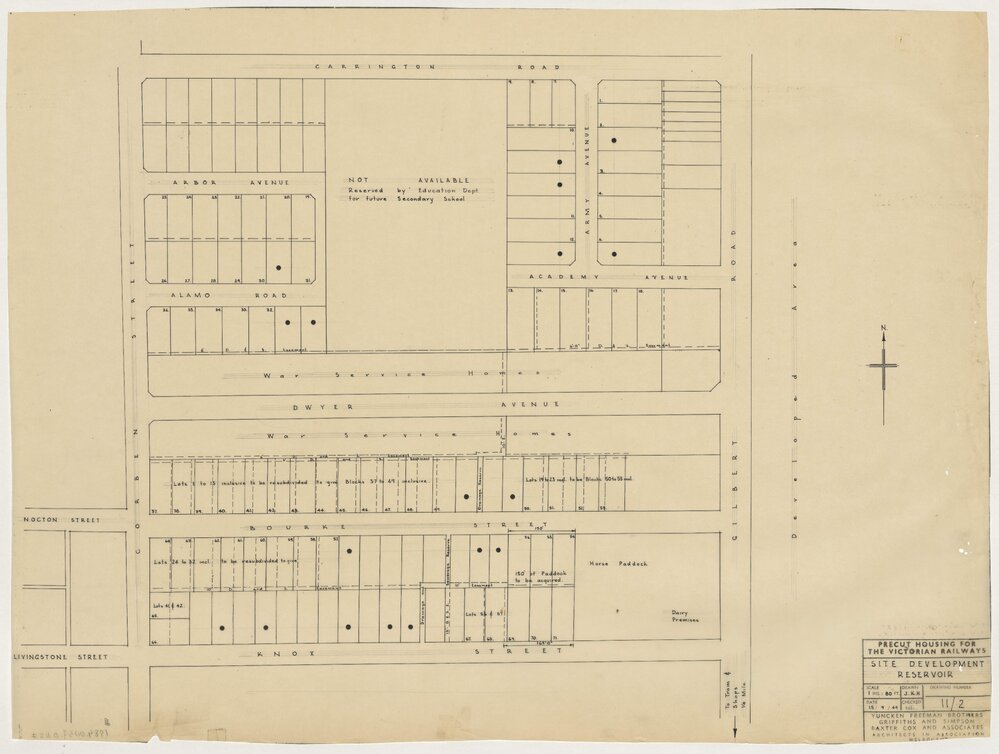 Precut Housing for the Victorian Railways. Site Development Reservoir