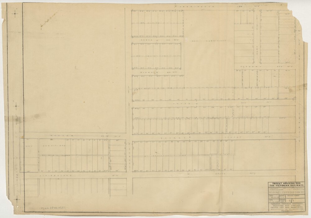 Layout of Existing Subdivisions. Preston Gilbert, Carrington Road