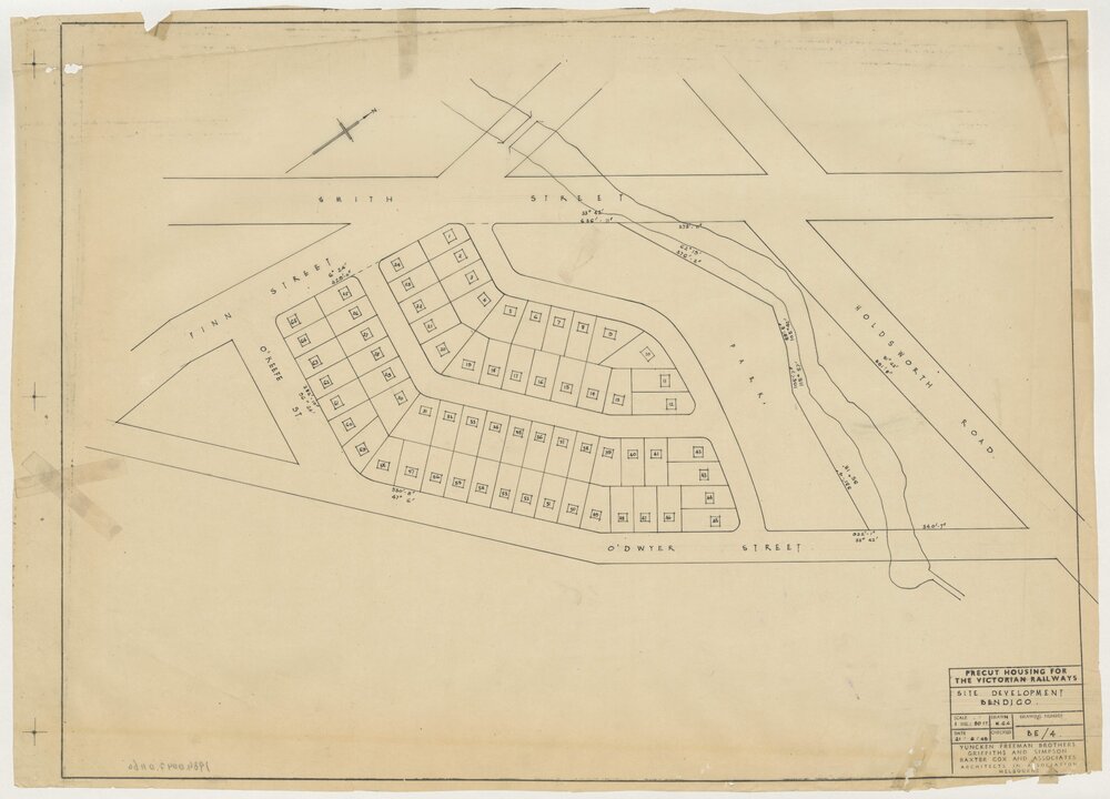 Precut Housing for the Victorian Railways. Site Development Bendigo