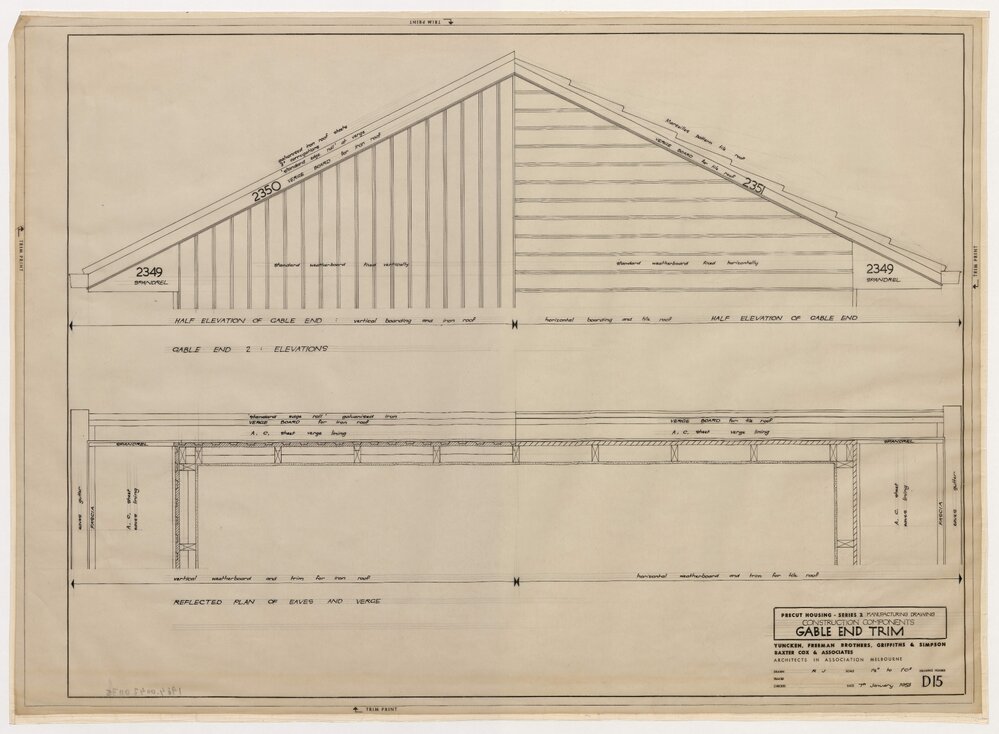 Precut Housing - Series 2. Manufacturing Drawing. Construction Components. Gable End Trim