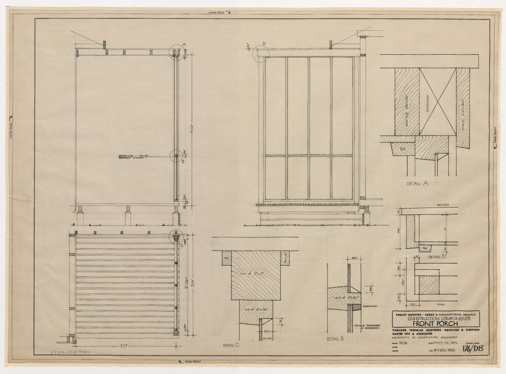 Precut Housing - Series 2. Manufacturing Drawing. Construction Components. Front Porch