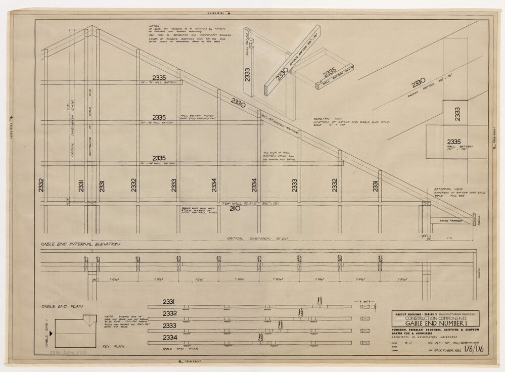 Precut Housing - Series 2. Manufacturing Drawing. Construction Components. Gable End 1